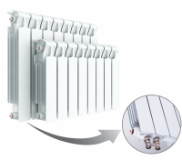 Радиатор биметаллический секционный Rifar Monolit Ventil 350 х 8 секций (подключение нижнее слева)