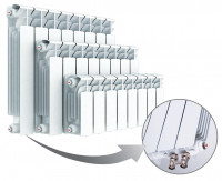 Радиатор биметаллический секционный Rifar Base Ventil 350 х 13 секций (подключение нижнее справа)