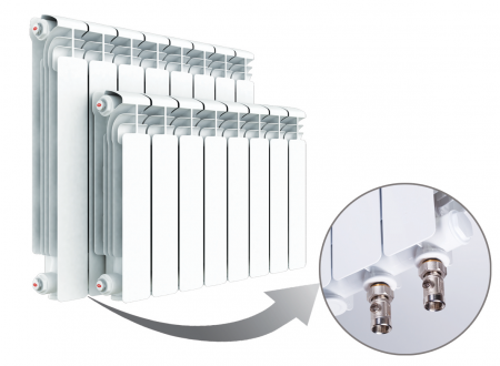 Радиатор алюминиевый секционный Rifar Alum Ventil 500 х 10 секций (подключение нижнее слева)