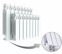 Радиатор биметаллический секционный Rifar Monolit Ventil 350 х 7 секций (подключение нижнее справа)