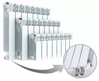 Радиатор биметаллический секционный Rifar Base Ventil 200 х 7 секций (подключение нижнее справа)